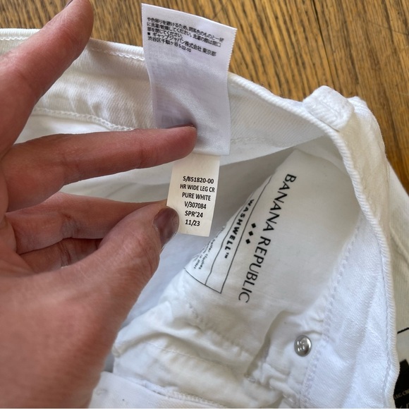 Banana Republic Wide Leg Crop Jean Pure White 851820 Size 26 NWT - Picture 5 of 5